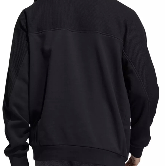 NWT Adidas Men's Rib Crew Black Sweatshirt Size Large - Picture 3 of 6